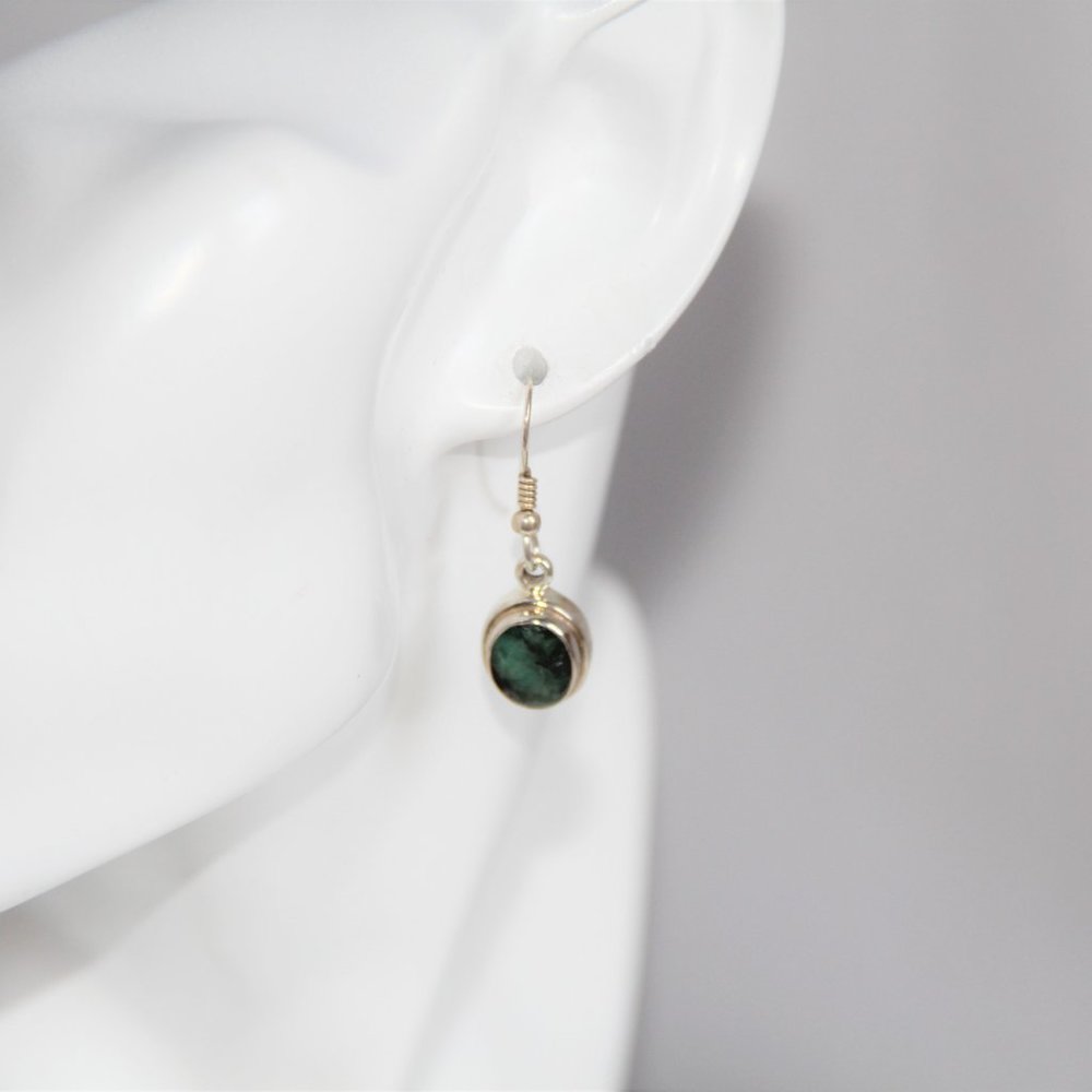 Sterling Silver Ruby Zoisite Dangle Earrings - image 1